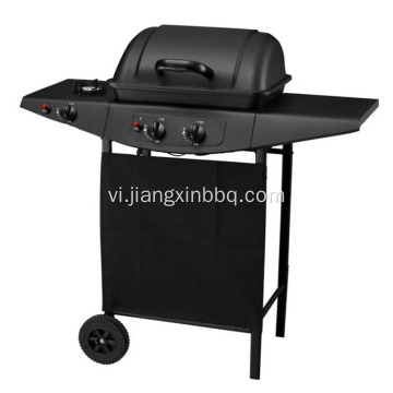 Nướng BBQ bằng gas 2 đầu đốt với đầu đốt bên